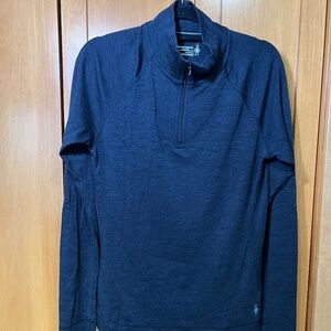 Smartwool Base Layer Top Womens XL Merino Wool 250 Quarter Zip Charcoal Heather